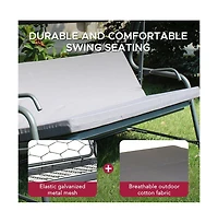 Sunjoy 4-Seat Luxury Swing and Bed with Elastic Metal Mesh Seat