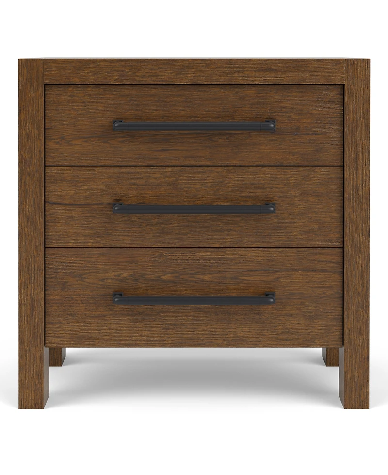 Furniture Davie Cracked Oak and Fabric 3-Pc. King Upholstered Set