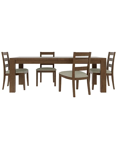 Furniture Davie Cracked Oak and Fabric -Pc. Rectangle Dining Set