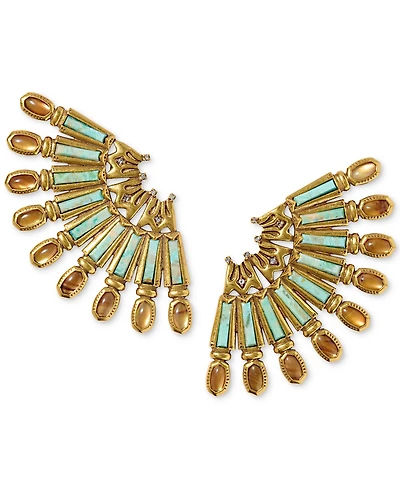 Kendra Scott Catherine Multi-Stone Gold-Tone Statement Earrings