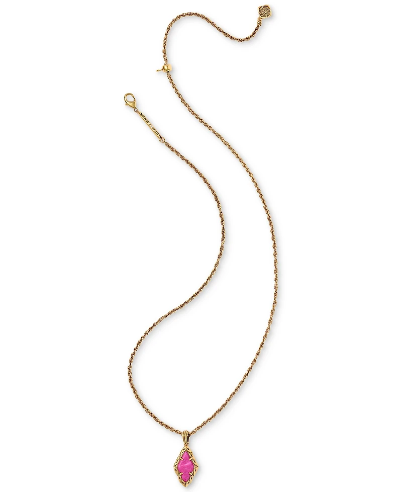 Kendra Scott Adeline Short Pendant Gold-Tone Teardrop Necklace