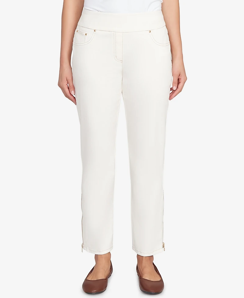 Ruby Rd. Petite Zipper Hem Pull-On Pants