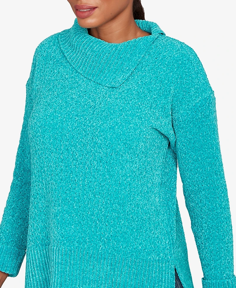 Ruby Rd. Petite Split Cowl Chenille Pullover Sweater