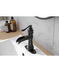Single Hole Single-Handle Low-Arc Bathroom Faucet Matte Black