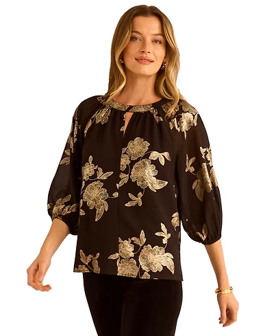 Sam & Jess Women's Printed Puff Sleeve Top
