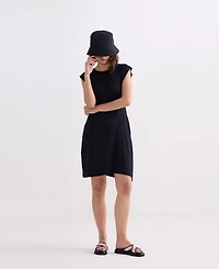 Reistor Women's Muscle Tee Short Dress in Black