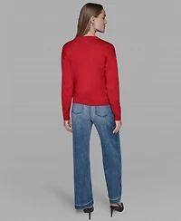 Karl Lagerfeld Paris Petite Bow Long Sleeves Sweater