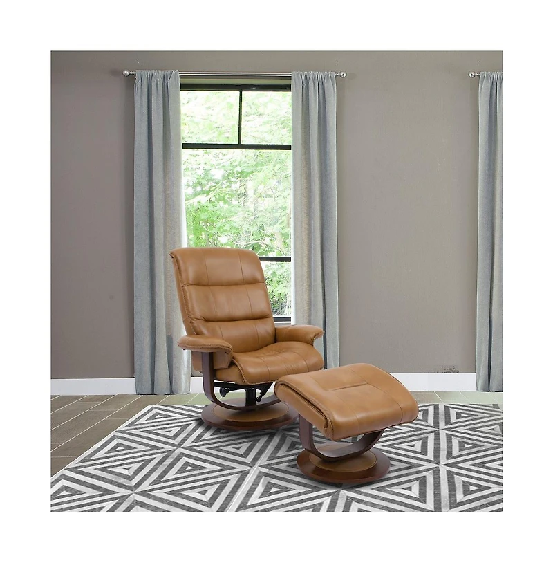 Parker Living Knight - Butterscotch Manual Reclining Swivel Chair and Ottoman