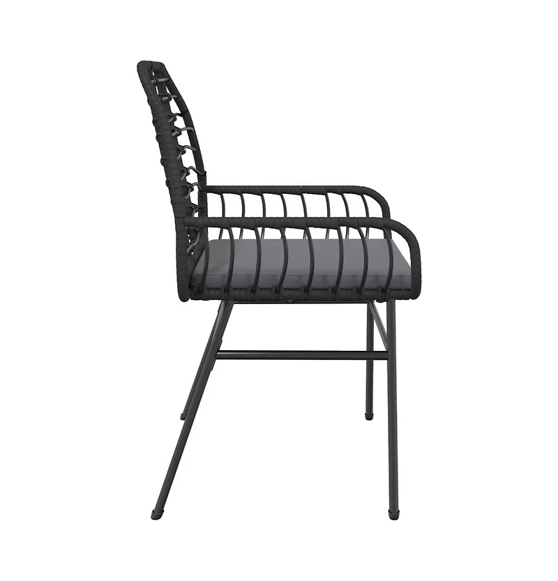 Garden Chair Black Pe Rattan Standard size for adults