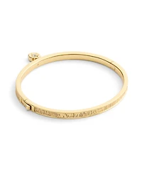 Coach Gold Plated Tea Rose Charm Bangle Bracelets