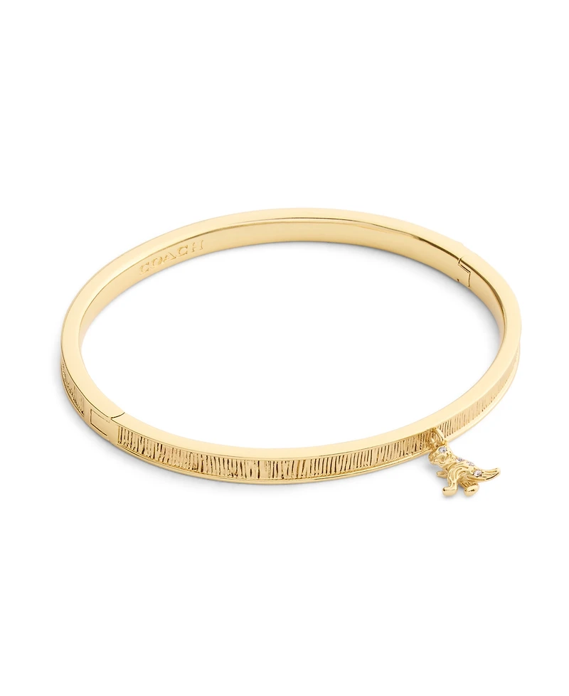 Coach Gold Plated Rexy Charm Bangle Bracelets