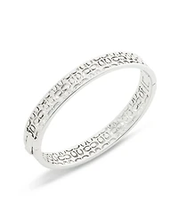 Coach Rhodium Plated Minimal Hinged Bangle Bracelets