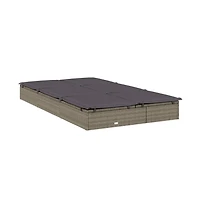 Sunbed Grey Pe rattan, Steel Double Adjustable Armrests Sunbed