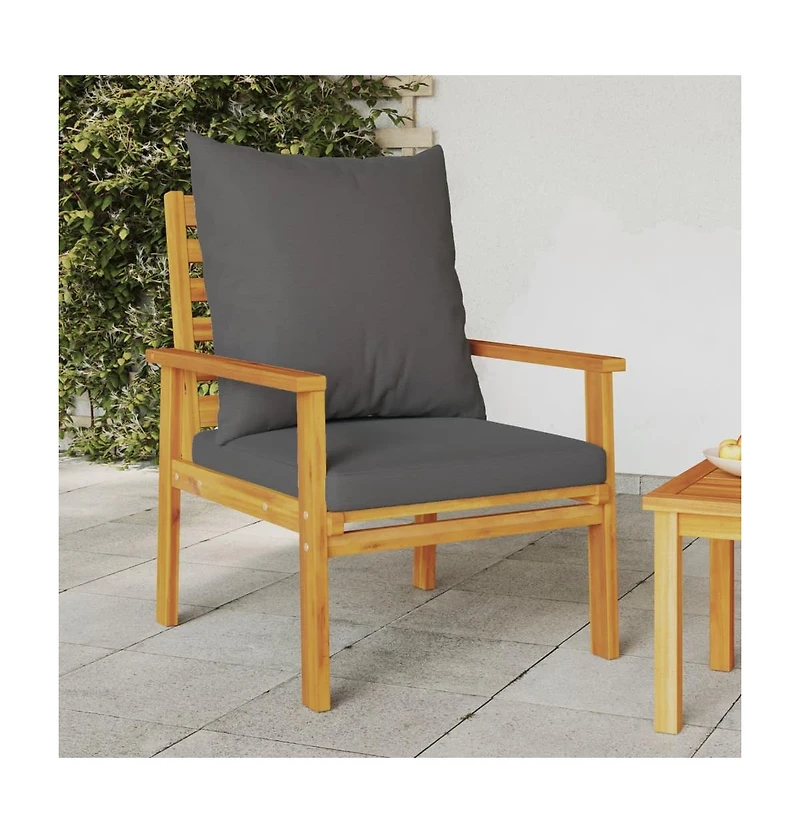 Sofa Chair Dark grey Solid acacia wood Modern