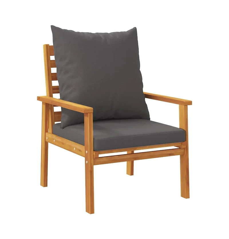 Sofa Chair Dark grey Solid acacia wood Modern