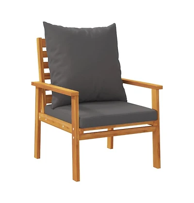 Sofa Chair Dark grey Solid acacia wood Modern