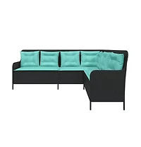 Patio Sofa Black, Turquoise