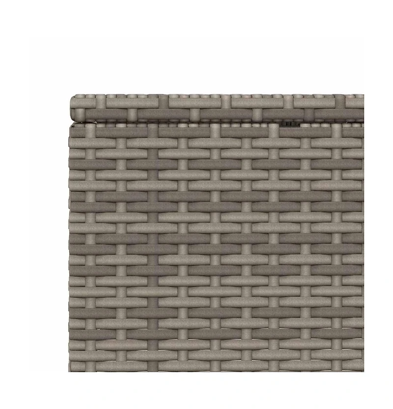 Sunbed Grey Pe Rattan Single Cushioned Sun Lounger Rectangular