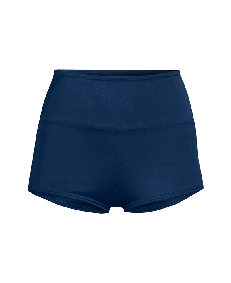 Lands' End Women's Tugless High Waisted Swim Boy Shorts