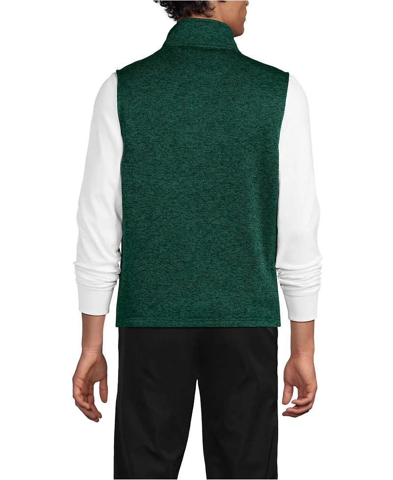 Lands' End Men's School Uniform Unisex Sweater Fleece Zip Front Vest