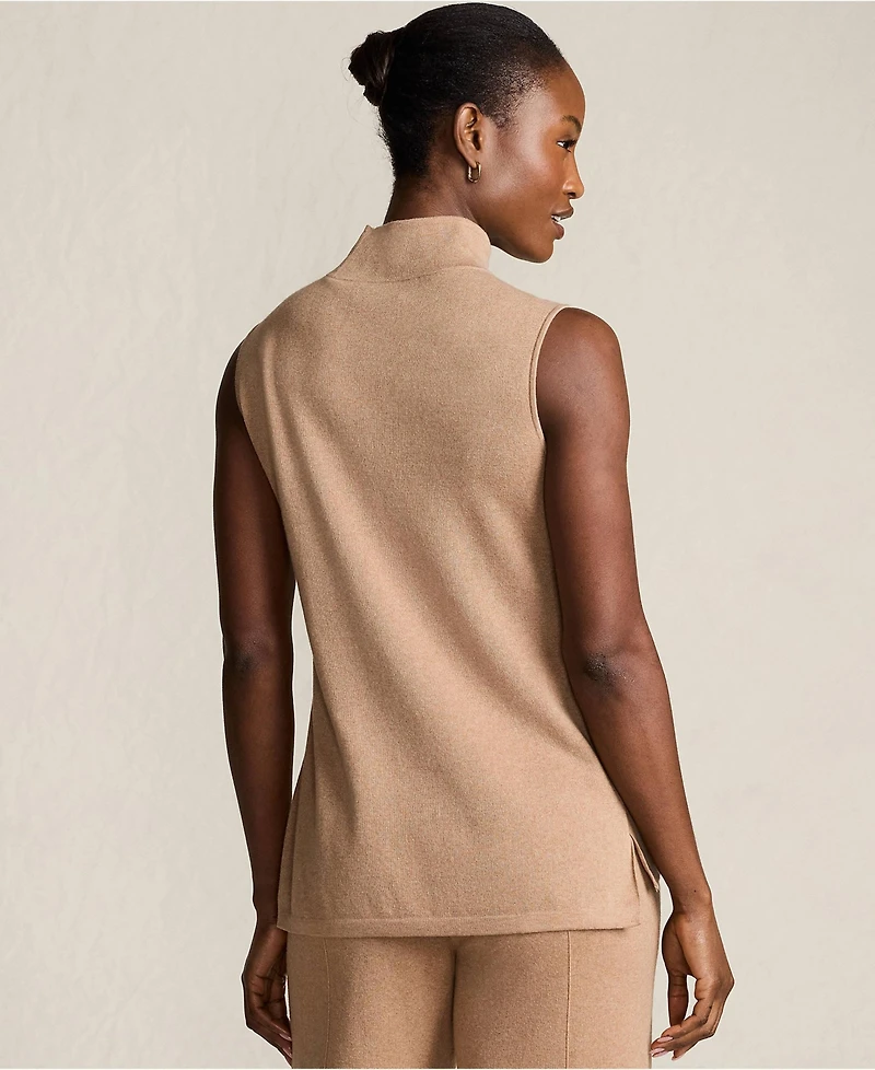 Lands' End Women's Fine Gauge Sleeveless Mock Sweater