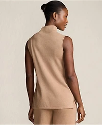 Lands' End Women's Fine Gauge Sleeveless Mock Sweater