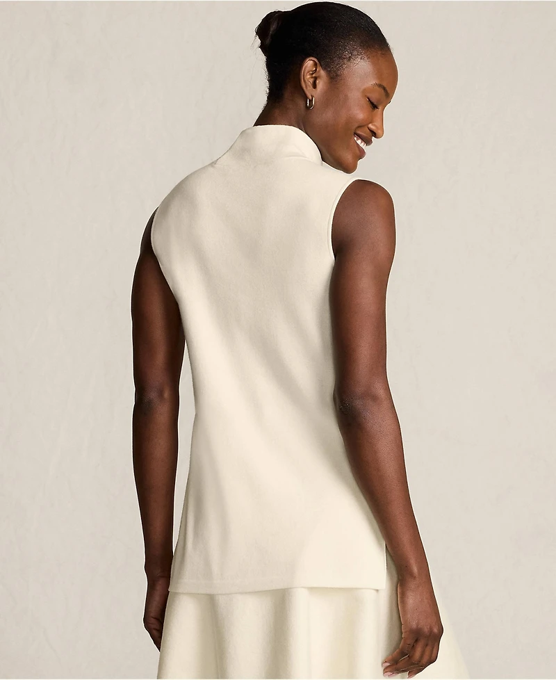 Lands' End Women's Fine Gauge Sleeveless Mock Sweater