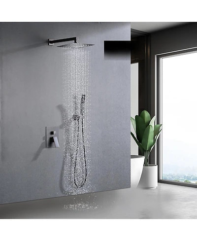 Rainsken Shower System Shower Faucet Combo Set Wall Mounted with 10" Rainfall Shower Head and Handheld Shower Faucet