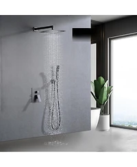Rainsken Shower System Shower Faucet Combo Set Wall Mounted with 10" Rainfall Shower Head and Handheld Shower Faucet