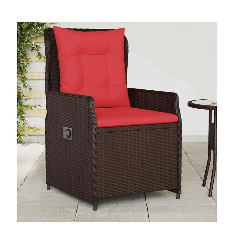 Reclining Patio Chair Brown, Red