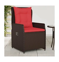 Reclining Patio Chair Brown, Red