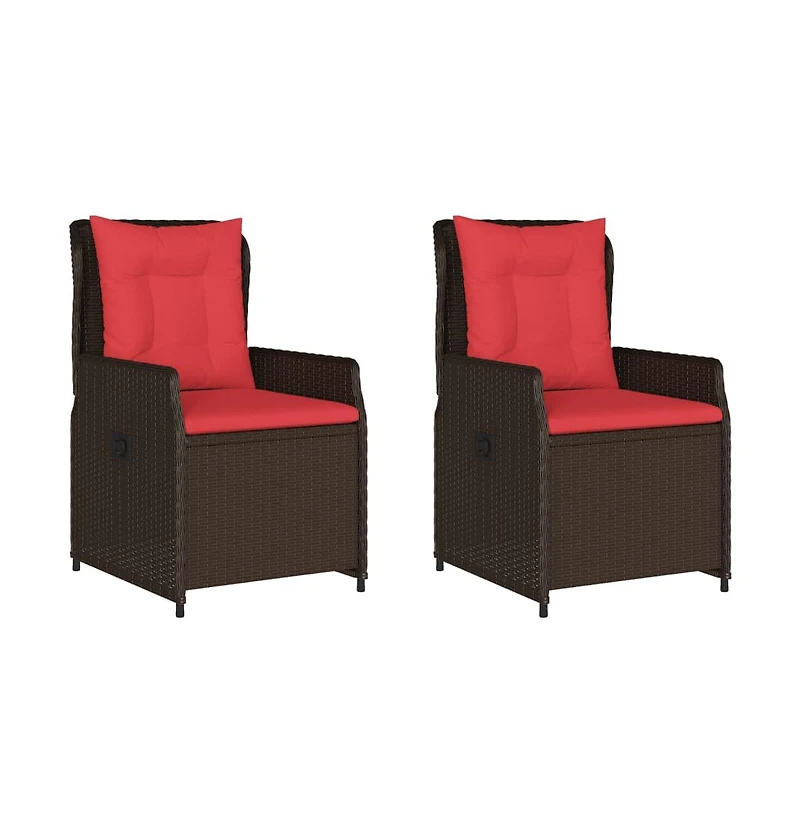 Reclining Patio Chair Brown, Red