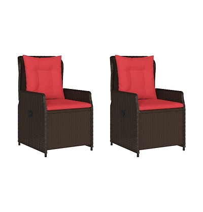 Reclining Patio Chair Brown, Red