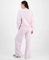 Madden Girl Juniors' Rhinestone-Front Wide-Leg Sweatpants