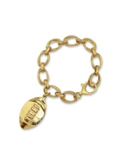 14k Gold Plated Chain Football Charm Bracelet