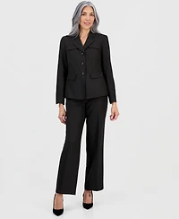 Le Suit Women's Notch-Lapel Button-Front Pantsuit, Regular & Petites