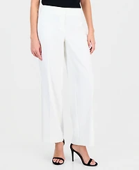 Le Suit Women's Pinstripe Shawl-Collar Mid-Rise 2 Piece Pantsuit, Regular & Petites