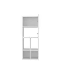 Depot E-Shop Kinta Wall Cabinet, 1 Door, 6 Shelves, White