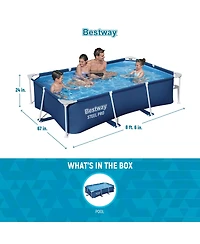 Bestway Steel Pro 8.5'x67"x24" Rectangular Above Ground Outdoor Swimming Pool