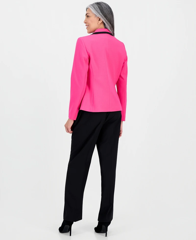 Le Suit Women's Notch-Lapel Colorblocked Pantsuit