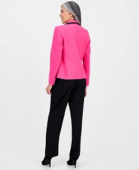 Le Suit Women's Notch-Lapel Colorblocked Pantsuit