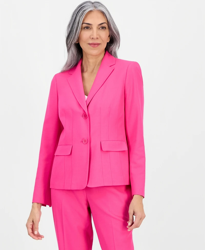 Le Suit Women's Notch-Lapel Mid-Rise Pantsuit, Regular & Petites