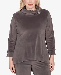 Alfred Dunner Petite Calm Luxe Cowl Neck Top