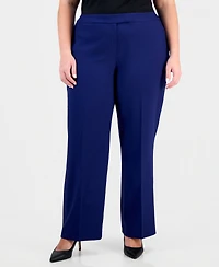 Le Suit Plus Notch-Lapel Mid-Rise Pantsuit