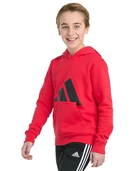 adidas Big Boys 8-20 Long-Sleeve Essential Logo Fleece Pullover Hoodie