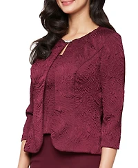 Alex Evenings Women's Jacquard Jacket Dress with Scoop Neck Bodice