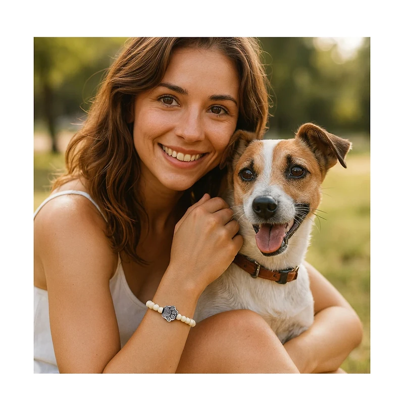 PawZee Snowy Paw Print Charm Bracelet
