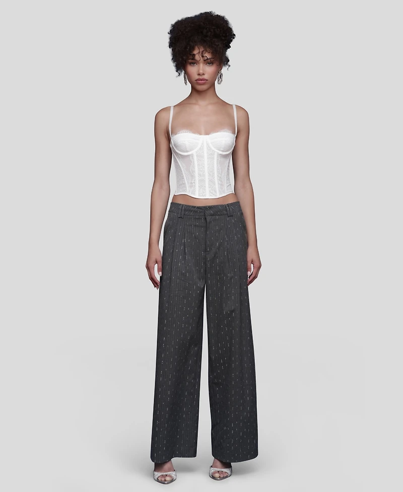 Avec Les Filles Women's Straight Wide-Leg Trousers