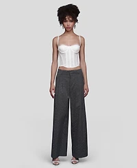 Avec Les Filles Women's Straight Wide-Leg Trousers