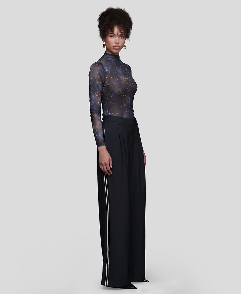 Avec Les Filles Women's Wide Leg Straight Trousers